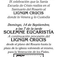 Festividad de la exaltación de la Santa Cruz - Lignum Crucis 2014