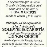 Festividad de la exaltación de la Santa Cruz - Lignum Crucis 2015