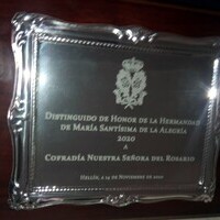 Distinción de Honor de la Hermandad de la Alegría, a la Cofradía del Rosario. 2020